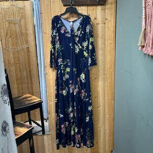Aphratti size medium blue floral dress. Ankle length